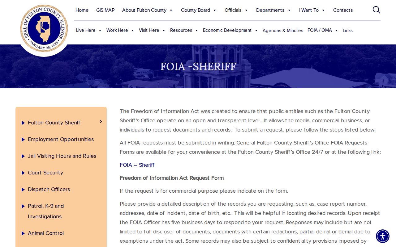 Fulton County Jail Sheriff FOIA release records directions