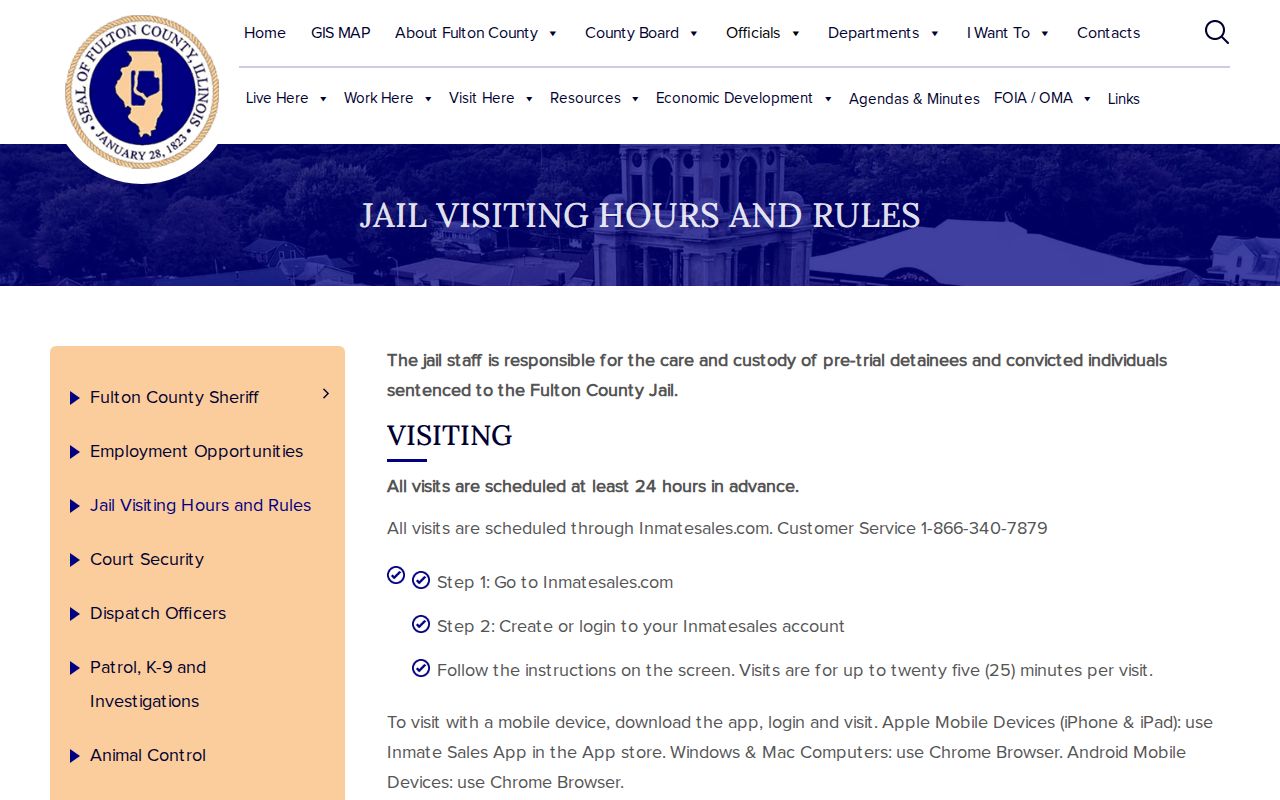 Fulton County Jail official facility page for release record research